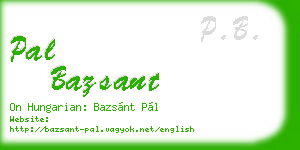 pal bazsant business card